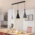 Simple 3 Bulbs Multi Ceiling Light Black Funnel Pendant Lamp with Metal Shade for Dining Room