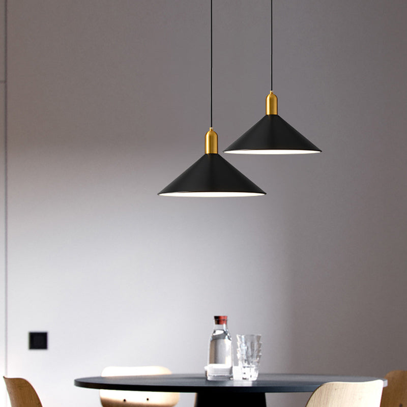 Metal Conical Drop Lamp Industrial 1 Head Dining Room Pendant Lighting Fixture