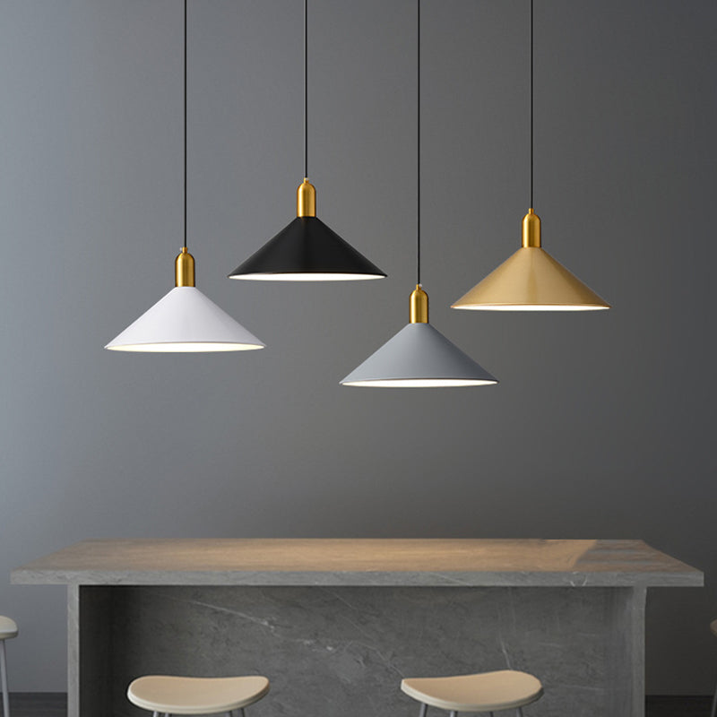 Metal Conical Drop Lamp Industrial 1 Head Dining Room Pendant Lighting Fixture