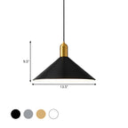 Metal Conical Drop Lamp Industrial 1 Head Dining Room Pendant Lighting Fixture