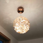 Ball Pendant Light Kit Minimal LED Glass Down Lighting with Inside Glowing String