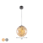 Ball Pendant Light Kit Minimal LED Glass Down Lighting with Inside Glowing String