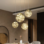 Ball Pendant Light Kit Minimal LED Glass Down Lighting with Inside Glowing String