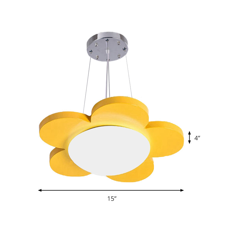 15"/23" Dia Bloemvormige Hanglamp Kinderen Acryl LED Plafond Chandelier in Rood/Geel/Blauw/Groen voor Kinderkamer