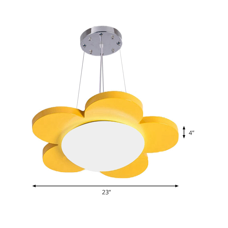 15"/23" Dia Bloemvormige Hanglamp Kinderen Acryl LED Plafond Chandelier in Rood/Geel/Blauw/Groen voor Kinderkamer