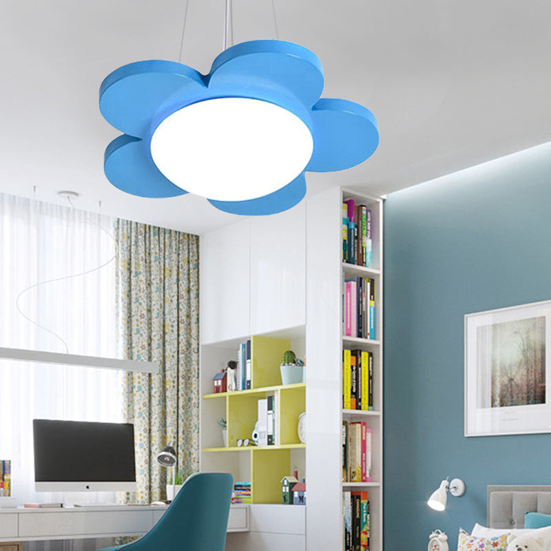 15"/23" Dia Bloemvormige Hanglamp Kinderen Acryl LED Plafond Chandelier in Rood/Geel/Blauw/Groen voor Kinderkamer