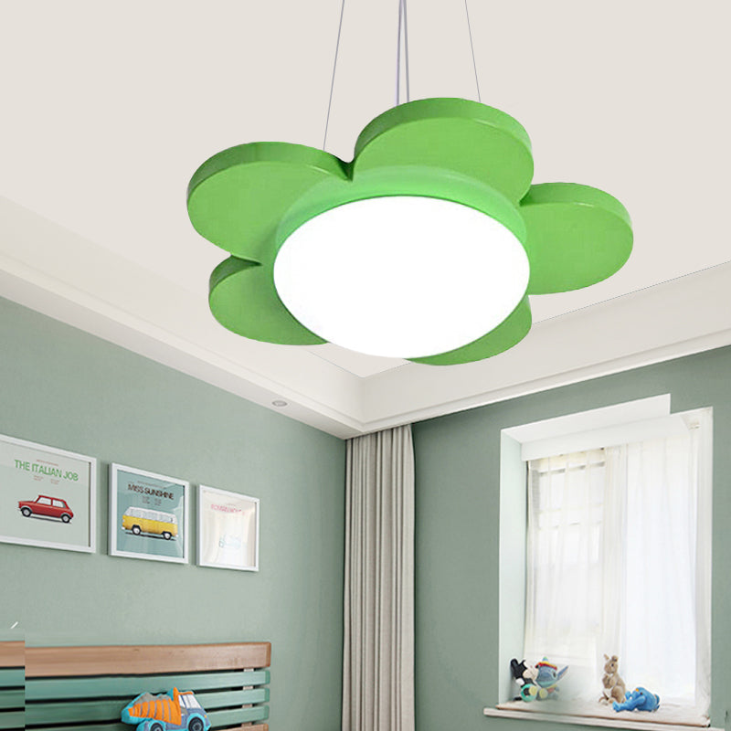 15"/23" Dia Bloemvormige Hanglamp Kinderen Acryl LED Plafond Chandelier in Rood/Geel/Blauw/Groen voor Kinderkamer