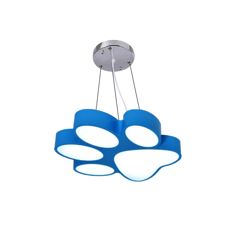 Doggy Paw Bathroom Pendant Lamp Acrylic Cartoon LED Hanging Light