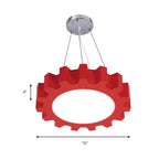 Creative Gear Pendant Light Acrylic Candy Colored LED Suspension Light for Kindergarten