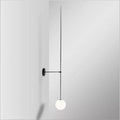 Orb Corridor Wall Light Fixture Milky Glass 1-Light Simple Wall Lamp Sconce with Pencil Arm