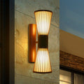 1 Head Corridor Wall Light Asian Wood Wall Sconce Lighting with Hourglass Bamboo Shade