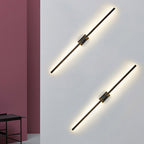 Linear Shaped Metal LED Wall Lighting Contemporary Black Sconce Light Fixture for Corridor