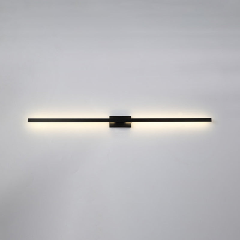 Linear Shaped Metal LED Wall Lighting Contemporary Black Sconce Light Fixture for Corridor