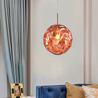 Contemporary 1 Light Pendant Light with Black/Silver/Blue Glass Shade Meringue Hanging Ceiling Light