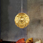 Contemporary 1 Light Pendant Light with Black/Silver/Blue Glass Shade Meringue Hanging Ceiling Light