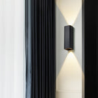 Modern Cuboid Wall Mounted Light Metal Living Room LED Up and Down Wall Sconce in Bronze/Gold/Coffee