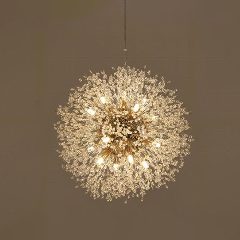 Crystal Orb Dandelion Ceiling Lighting Modern Chandelier Light Fixture for Living Room