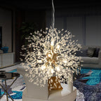 Crystal Orb Dandelion Ceiling Lighting Modern Chandelier Light Fixture for Living Room