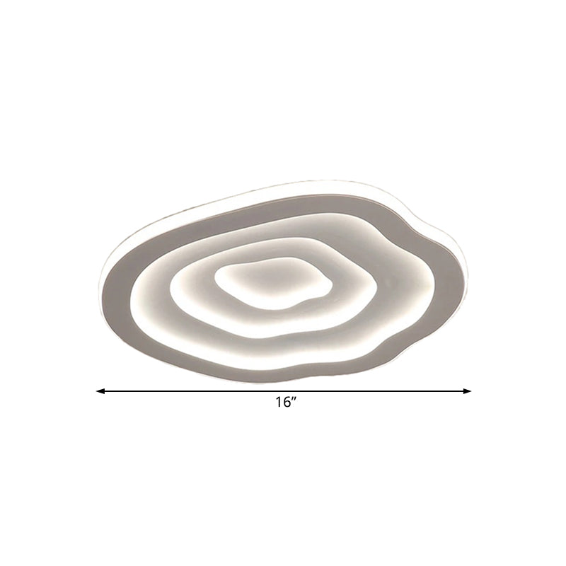 Ripple Acrylic Ceiling Lamp Simplicity 16"/19.5"/23.5" Wide LED White Flushmount in Warm/White Light