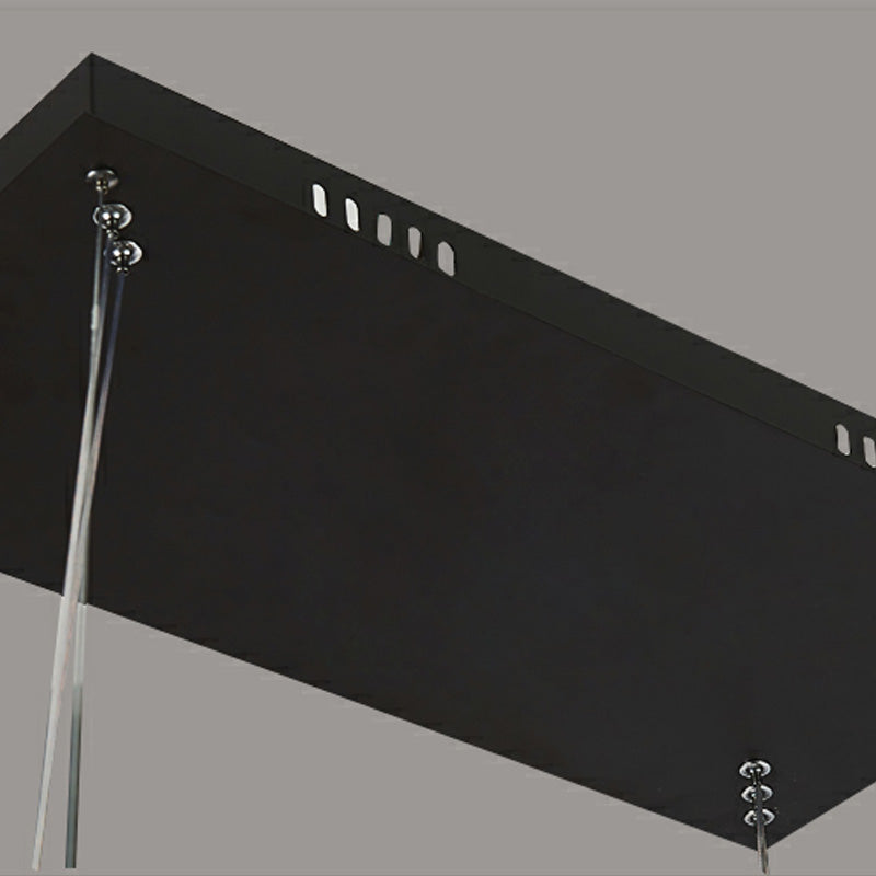 Black Rectangle Chandelier Light Modernism Acrylic LED Pendant Light Fixture in White/Warm/Natural Light