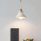 Bowl Shade Ceiling Light Simplicity Cement Single Dining Room Hanging Pendant Light in White