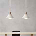 Bowl Shade Ceiling Light Simplicity Cement Single Dining Room Hanging Pendant Light in White