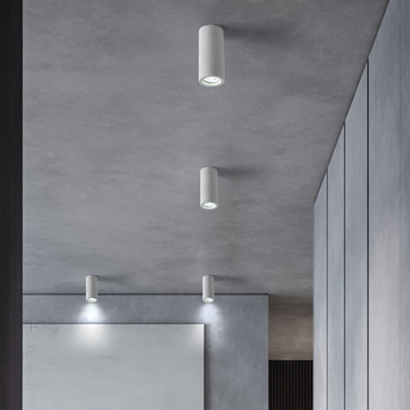 Cylinder Corridor Flush Ceiling Light Cement Minimalistic LED Flush Mount Lighting Fixture