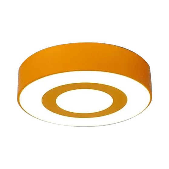 Kids Concentric Circle Flush Mount Light Acrylic Bright-Colored Ceiling Light for Kindergarten