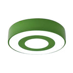 Kids Concentric Circle Flush Mount Light Acrylic Bright-Colored Ceiling Light for Kindergarten