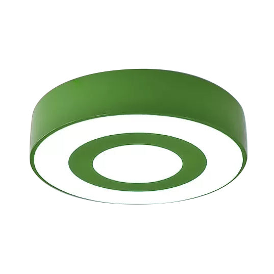 Kids Concentric Circle Flush Mount Light Acrylic Bright-Colored Ceiling Light for Kindergarten