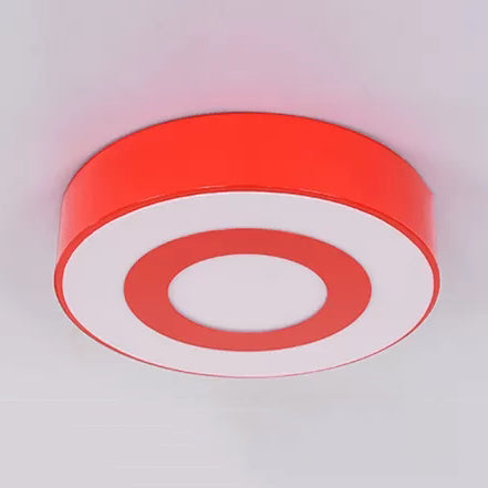 Kids Concentric Circle Flush Mount Light Acrylic Bright-Colored Ceiling Light for Kindergarten