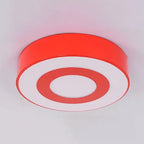 Kids Concentric Circle Flush Mount Light Acrylic Bright-Colored Ceiling Light for Kindergarten