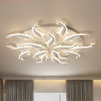 Fish Flush Mount Light Contemporary Acrylic White LED Semi Flush Ceiling Light for Living Room