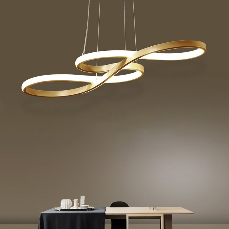 Metal Music Note Chandelier Lighting Minimalist LED Pendant Light for Dining Room