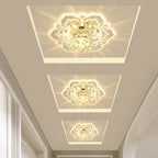 Clear Blossom LED Flush Mount Modern Crystal Flushmount Ceiling Light for Hallway