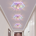 Clear Blossom LED Flush Mount Modern Crystal Flushmount Ceiling Light for Hallway