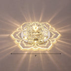 Clear Blossom LED Flush Mount Modern Crystal Flushmount Ceiling Light for Hallway