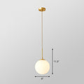 Globe Kitchen Pendant Lighting Cream Glass 1-Light Simplicity Hanging Light in Gold