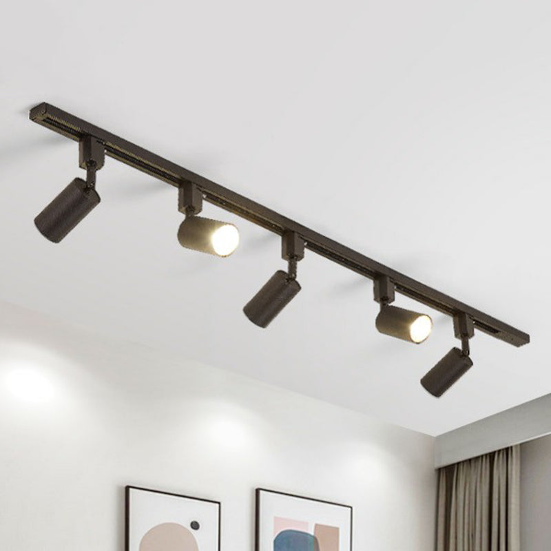 Nordic Style Tubular LED Track Lamp Metallic Living Room Spotlight Semi Flush Mount Lighting