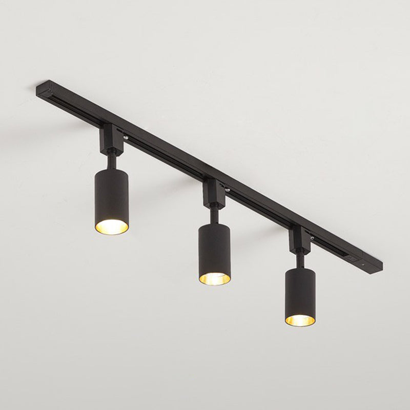Nordic Style Tubular LED Track Lamp Metallic Living Room Spotlight Semi Flush Mount Lighting