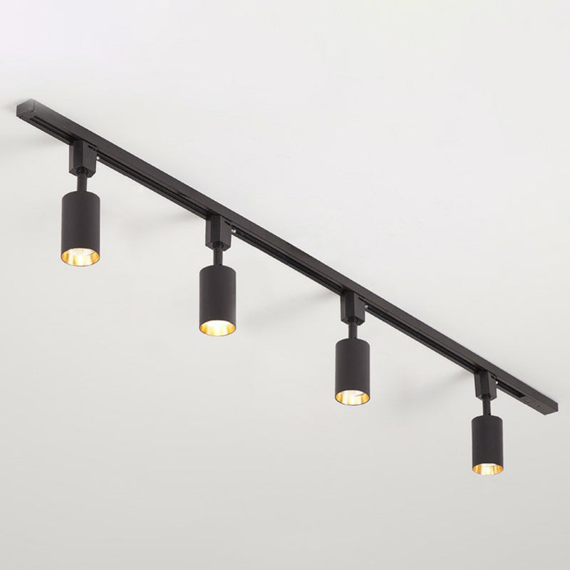 Nordic Style Tubular LED Track Lamp Metallic Living Room Spotlight Semi Flush Mount Lighting