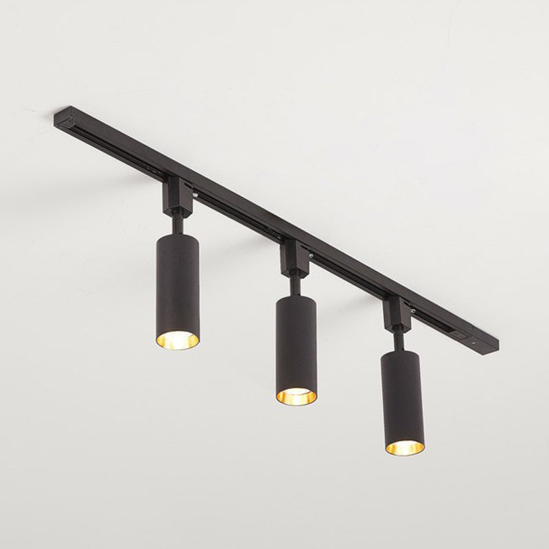 Nordic Style Tubular LED Track Lamp Metallic Living Room Spotlight Semi Flush Mount Lighting