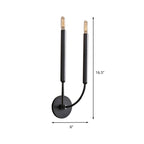 1/2 Bulbs Tube Wall Lamp Tradition Metal Sconce Light Fixture in Black/Brass for Dining Room