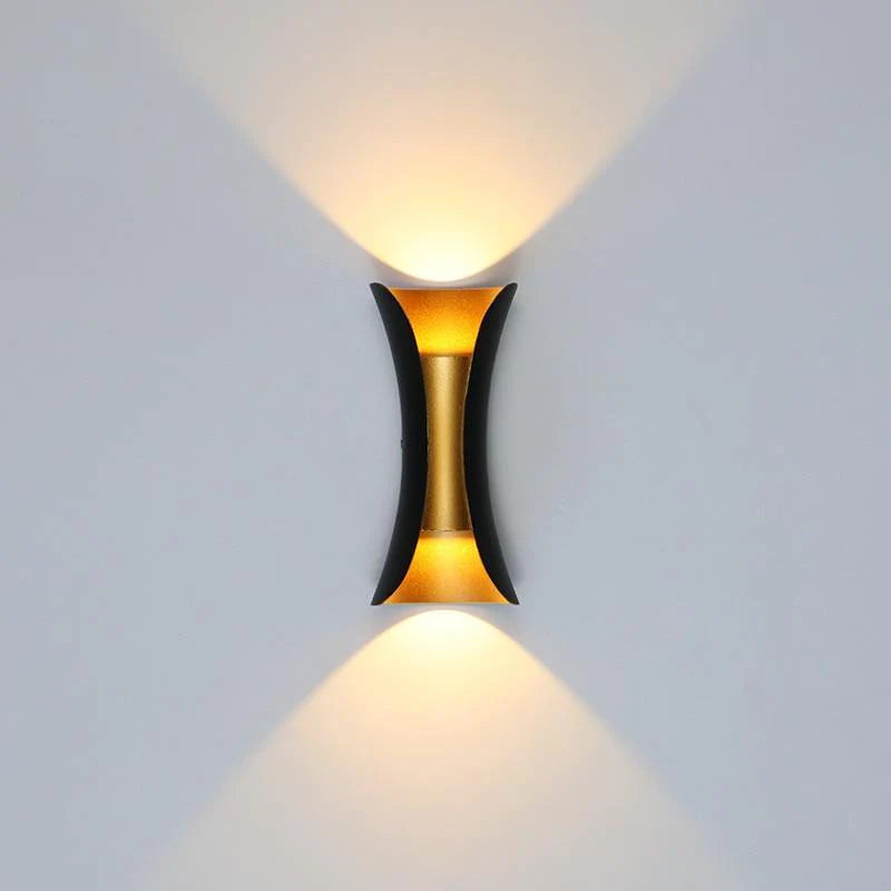 Ray Design Curved LED Outdoor Wall Light Gold/Black/White Garden/Hall Metal