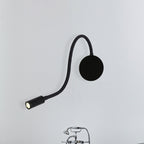 Adjustable Cylinder Reading Wall Light Contemporary Silicone and Metal LED Black/White Sconce Lamp