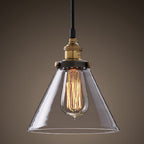 1-Light Geometric Pendant Lamp Industrial Glass Suspension Lighting for Dining Room