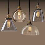 1-Light Geometric Pendant Lamp Industrial Glass Suspension Lighting for Dining Room