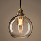 1-Light Geometric Pendant Lamp Industrial Glass Suspension Lighting for Dining Room
