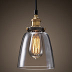 1-Light Geometric Pendant Lamp Industrial Glass Suspension Lighting for Dining Room