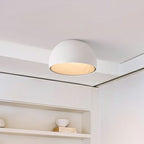 Minimalist Dome Flush Mount Lamp Metal Corridor LED Ceiling Flush Light with Wood Grain Inner